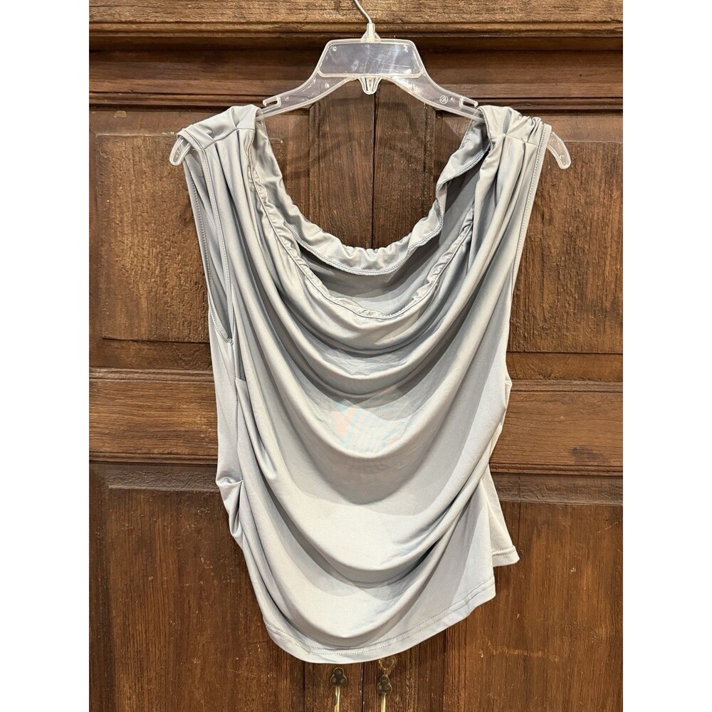 SHEIN Curve Women Gray Sleeveless Ruched Top Size 2XL
